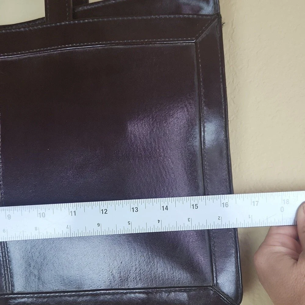Vintage HIT Briefcase retractable with extra 4 pockets genuine leather brown‎